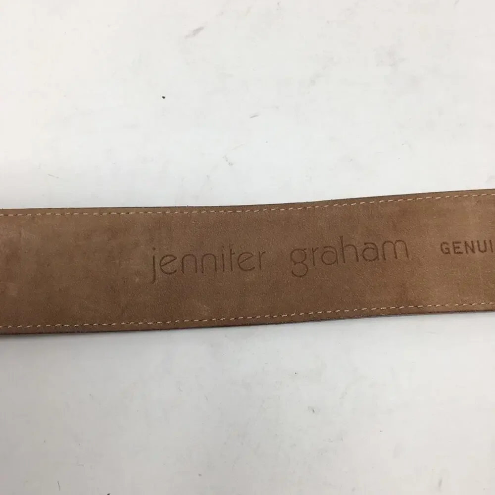 Jennifer Graham Brown Genuine Leather Western Boho Belt Large